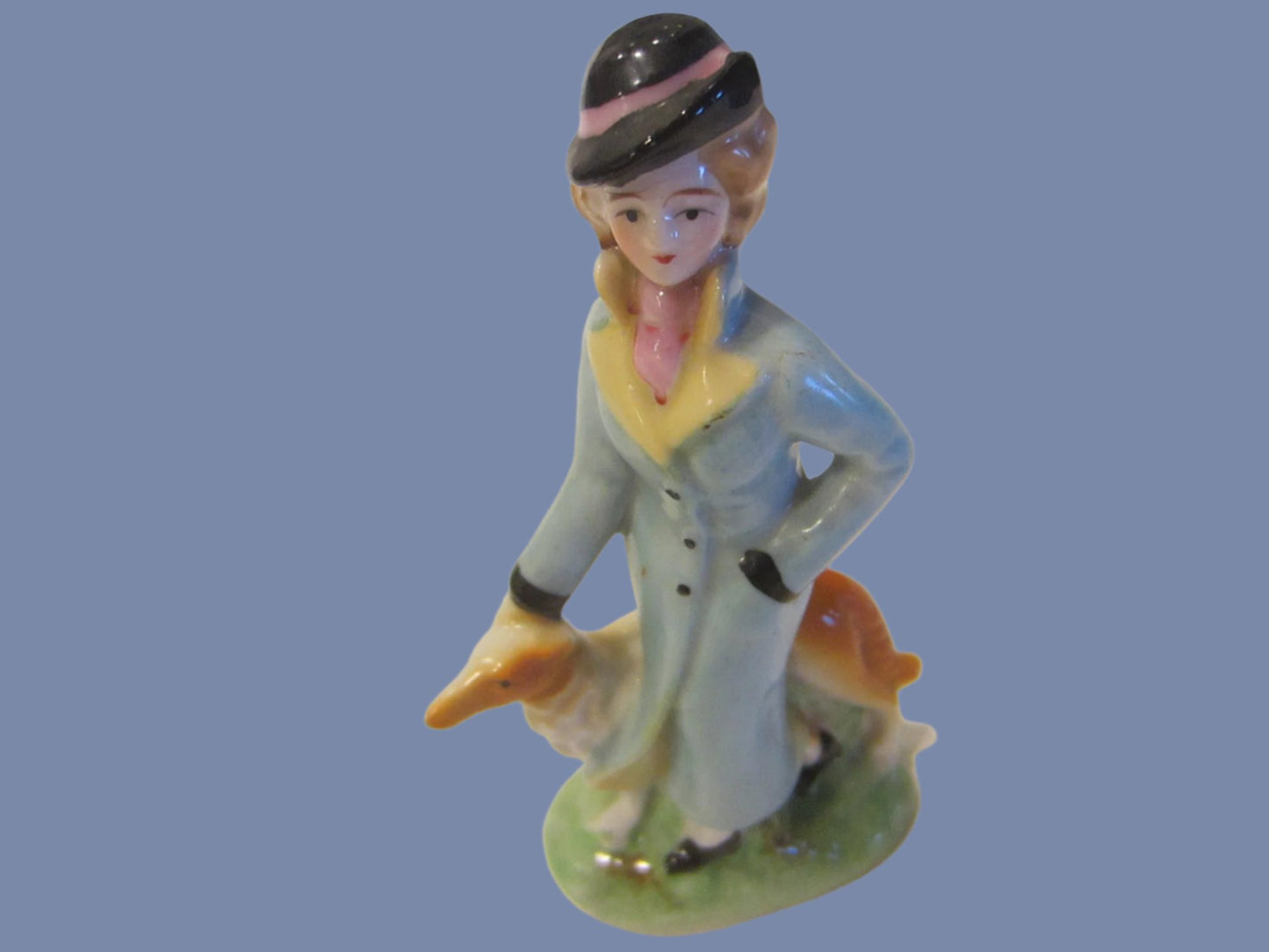 Japanese Hand Painted Female Porcelain Statue Marked