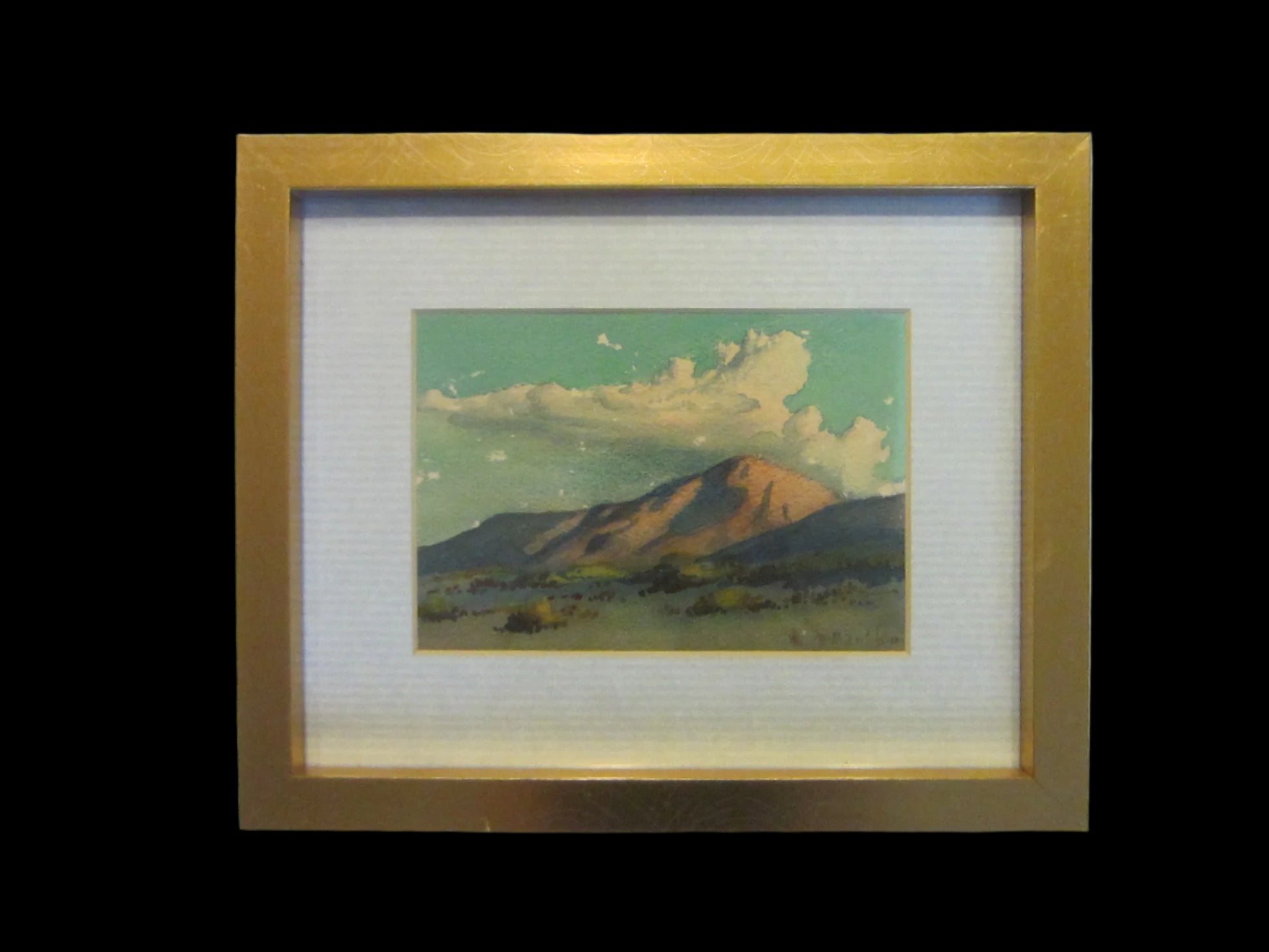 William J Bartko Desert Landscape Mountain View Signed Watercolor Gouache 