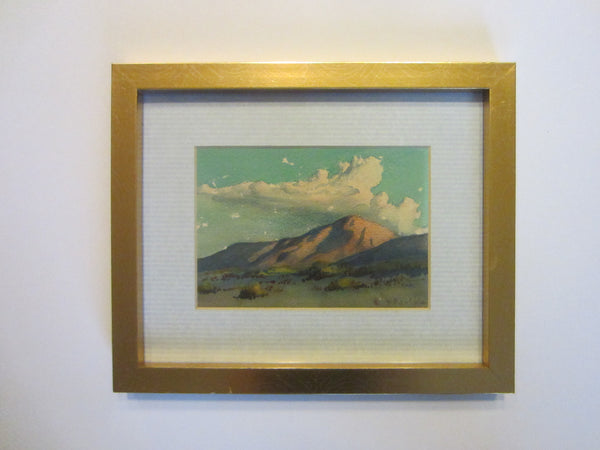 William J Bartko Desert Landscape Mountain View Signed Watercolor Gouache 