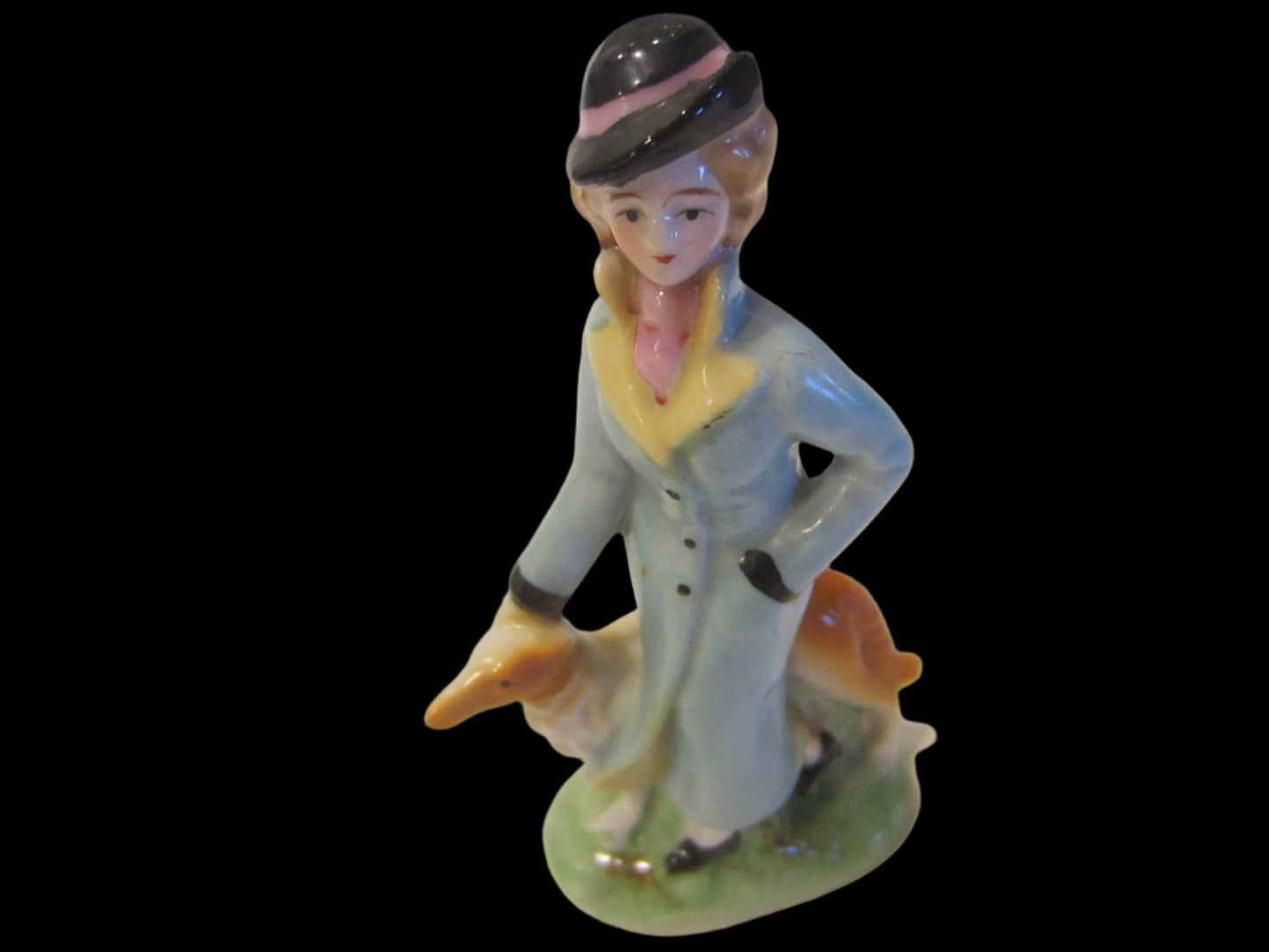 Japanese Hand Painted Female Porcelain Statue Marked