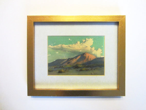 William J Bartko Desert Landscape Mountain View Signed Watercolor Gouache  - Designer Unique Finds 