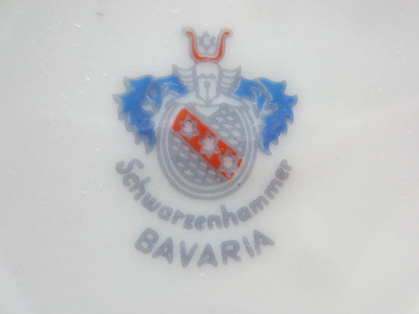 Schwarzenhammer Bavaria Sechamtertropfen Porcelain Ashtray Red And White - Designer Unique Finds 