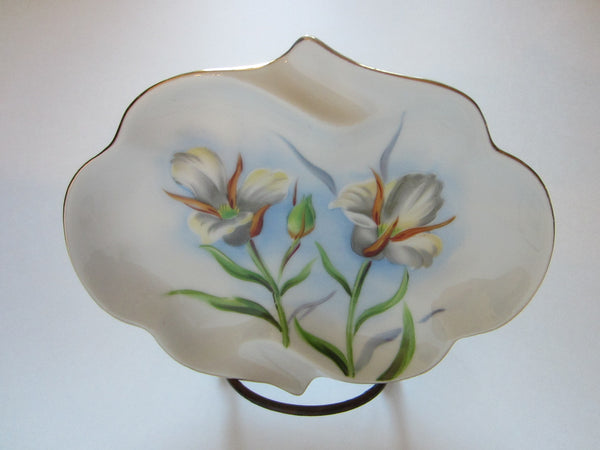 Sego Lili Utah Mid Century Porcelain Platter Hand Painted Marked - Designer Unique Finds 