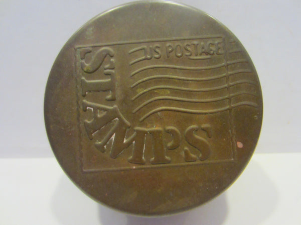 US Postage Stamps Box Brass Miniature American Flag Signature Art - Designer Unique Finds 
 - 4