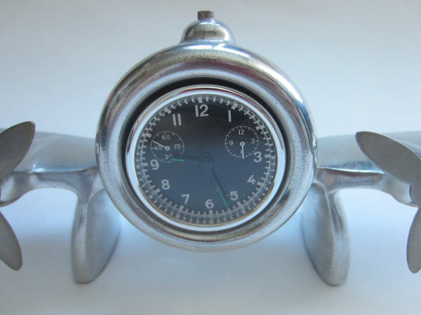 A Modern Propeller Quartz Pewter Desk Mantle Clock Made In India