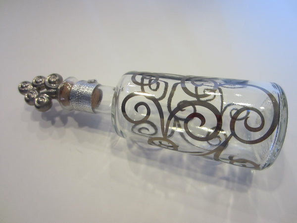 VE Glass Bottle Geometric Silver Pewter Finial Marked Numbered - Designer Unique Finds 
 - 2