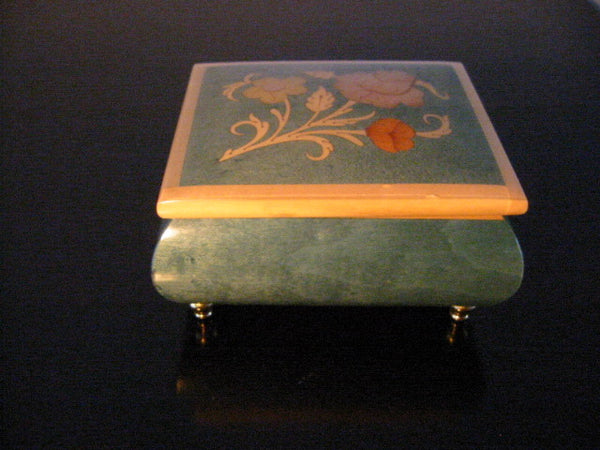 Music Jewerly Box Come To Sorento Reuge Italy Floral Inlaid Marquetry - Designer Unique Finds 
 - 1