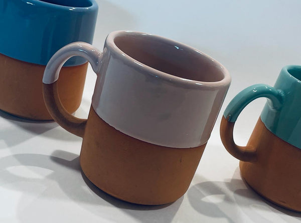 Three Terracotta Glazed Coffee Tea Mugs Loneoak Co USA