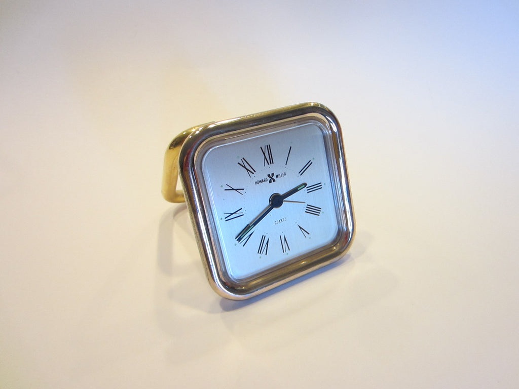 Howard Miller Japan Brass Travel Clock Quartz Self Stand Alarm - Designer Unique Finds 
 - 1