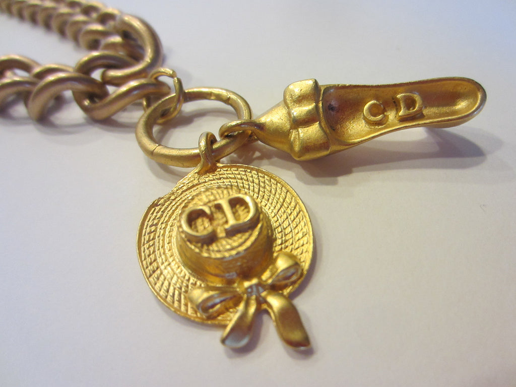 Christian Dior Charms Brass Link Golden Choker - Designer Unique Finds 
 - 1