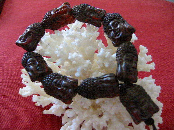 Oriental Buddhas Primitive Flexible Bead Bracelet - Designer Unique Finds 
 - 4