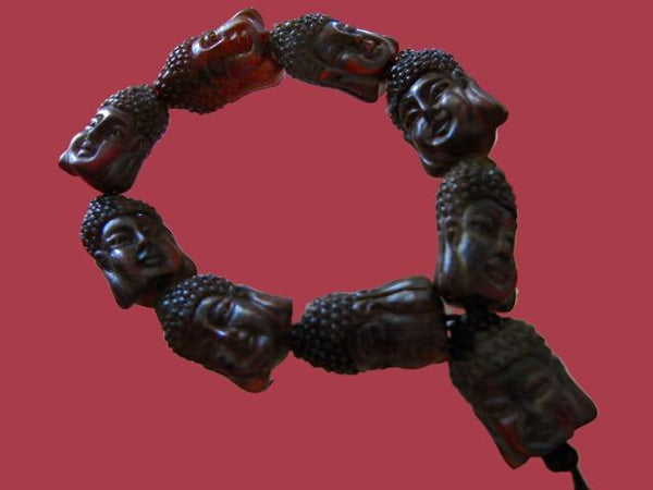 Oriental Buddhas Primitive Flexible Bead Bracelet - Designer Unique Finds 
 - 4