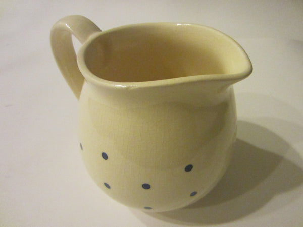 Polka Dots Ceramic Pitcher Cream Jug With Signature - Designer Unique Finds 