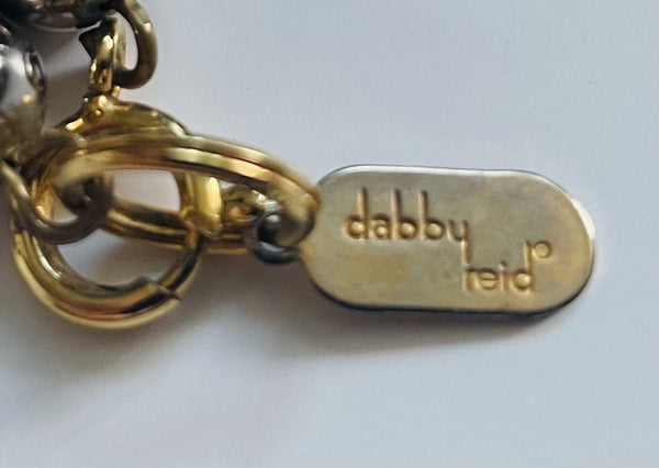 Dabby Reid Black Gold Beaded Strands Designer Necklace Tag Marked