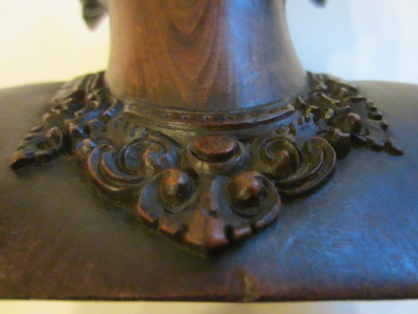 Folk Art Indonesia Wood Carving Bust Portrait Sculpture