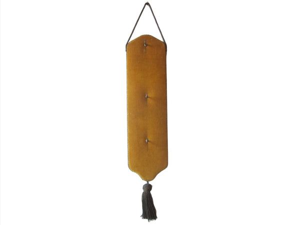 Golden Velvet Tassel Motif Hanging Accent Holds Brass Hooks