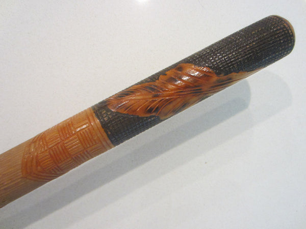 Folk Art Hand Carved Figurative Cane Walking Stick