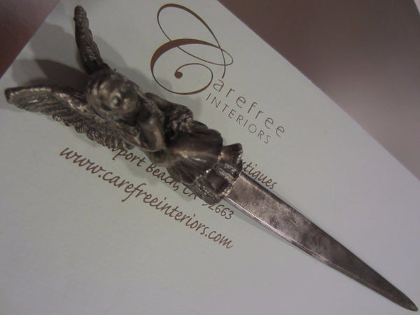 Rococo Style Angel W Wings White Metal Letter Opener - Designer Unique Finds 
 - 2