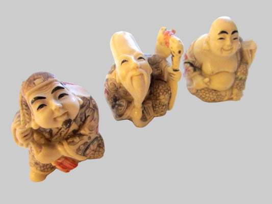 Netsuke Miniature Mythological Traditional Figurative Characters