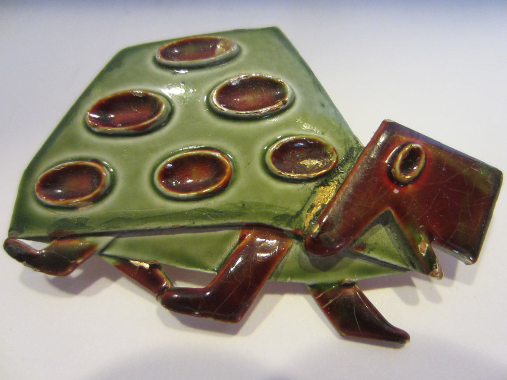 Abstract Turtle Brooch Signed ART - Designer Unique Finds 
 - 1