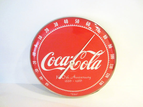 Coca Cola Tin Thermometer Commemorative Centennial Anniversary - Designer Unique Finds 