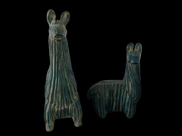 Llamas Ceramic Peruvian Blue Green Figurines - Designer Unique Finds 
 - 1