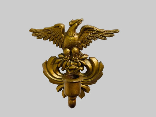 Sexton Gilt Bronze Eagle Crested Candle Wall Sconce 