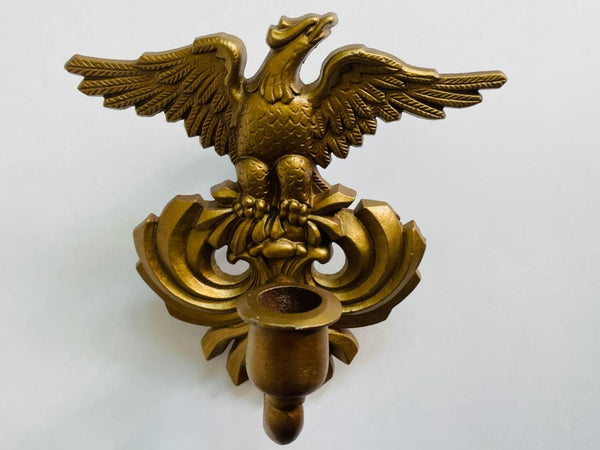 Sexton Gilt Bronze Eagle Crest Candle Holder Wall Sconce