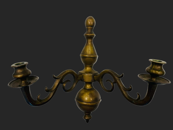 Brass Wall Candle Sconce Made In Italy Decorative Finial