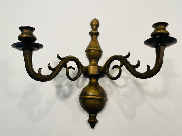 Brass Wall Candle Sconce Made In Italy Decorative Finial