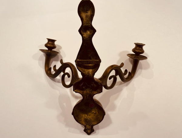 Brass Wall Candle Sconce Made In Italy Decorative Finial
