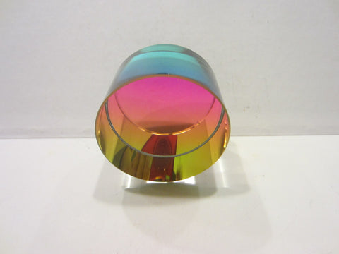Glowing Glass Mini Paperweight Crystal Rainbow Round - Designer Unique Finds 
