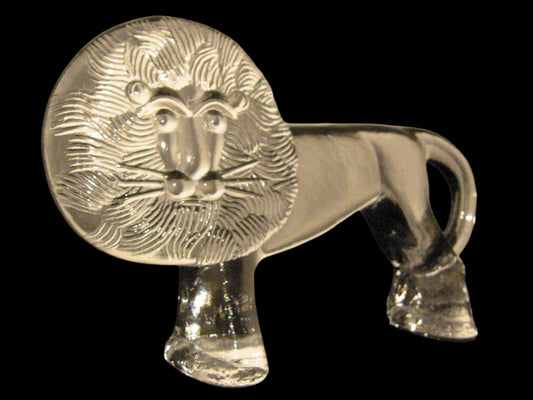 Erik Hoglund Mid Century Swedish Crystal Lion - Designer Unique Finds 
 - 2