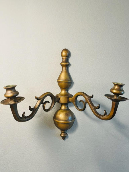 Brass Wall Candle Sconce Made In Italy Decorative Finial