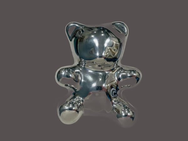 Hoselton Sculpture Metal Teddy Bear Made In Canada Signed