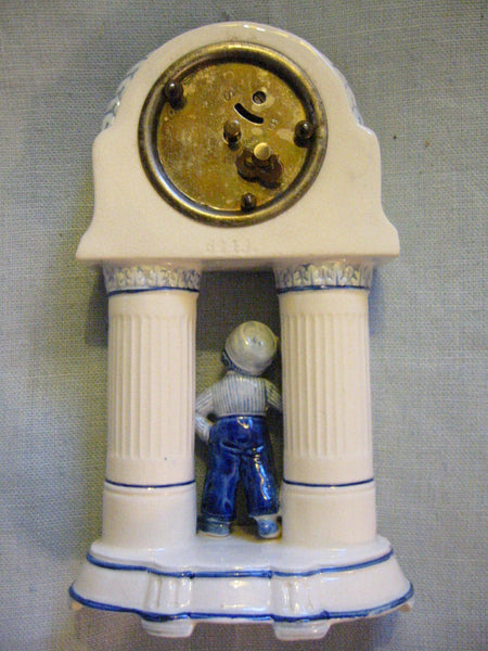 Blue Delfts Holland Porcelain Clock Candle Holders Dutch Portraits - Designer Unique Finds 
 - 9