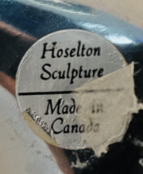 Hoselton Sculpture Metal Teddy Bear Made In Canada Signed