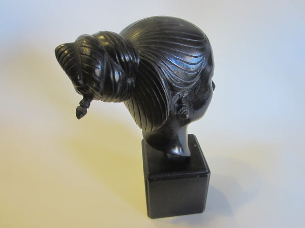 Thanh Le NGuyen Signed Bronze Head of A Young Vietnamese Woman