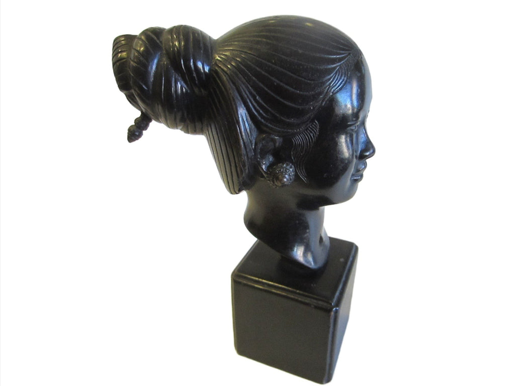 Thanh Le NGuyen Signed Bronze Head of A Young Vietnamese Woman 