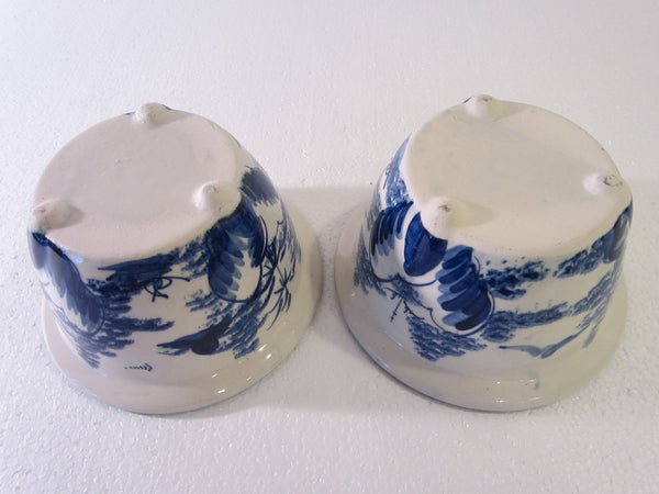Blue White Transfer Ceramic Bowls Planters Asian Inspires - Designer Unique Finds 
 - 4