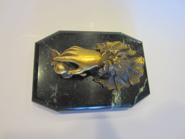Bronze Rococo Ornamental Sleeve Hand On Marble