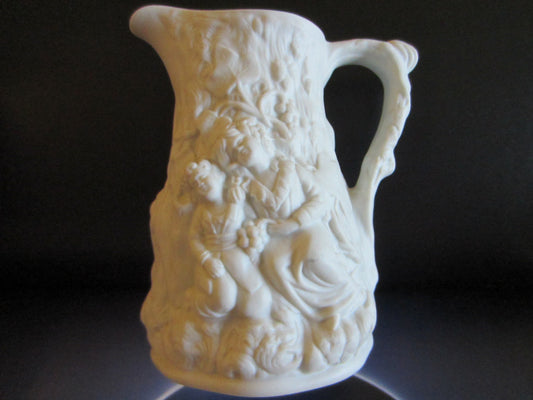 Portmeirion Parian England Bisque Creamer High Relief Detailing - Designer Unique Finds 