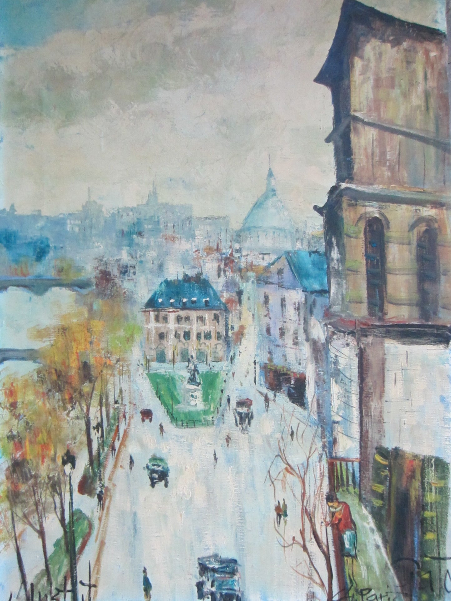 Paris 64 Gata Impressionist Cityscape Oil On Canvas Painting