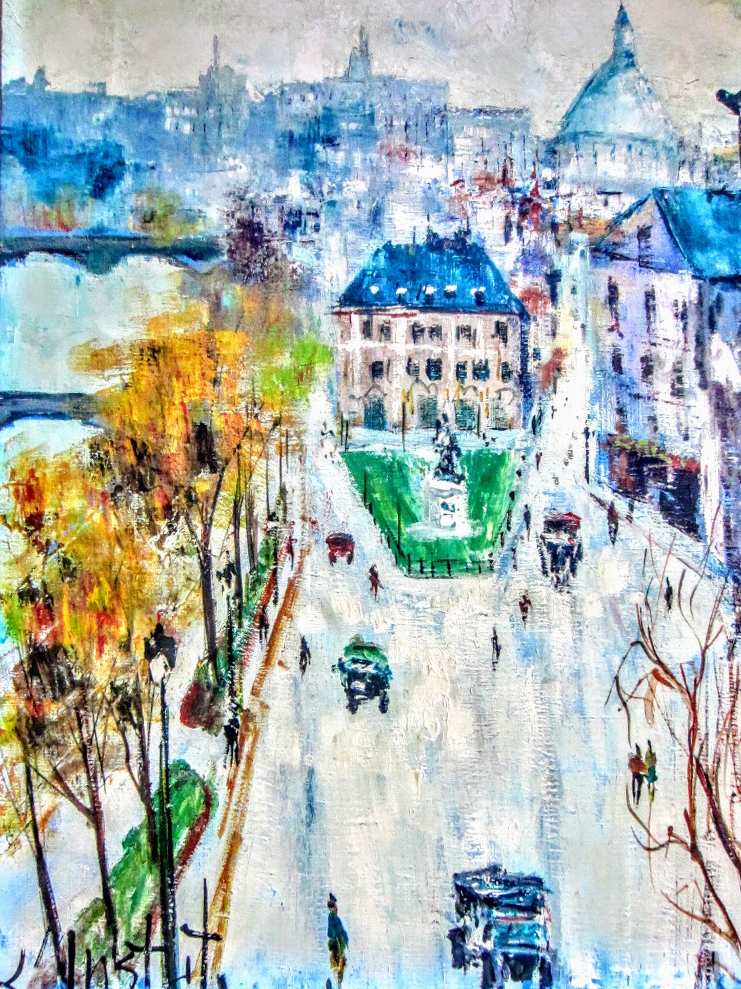 Paris 64 Gata Impressionist Cityscape Oil On Canvas Painting