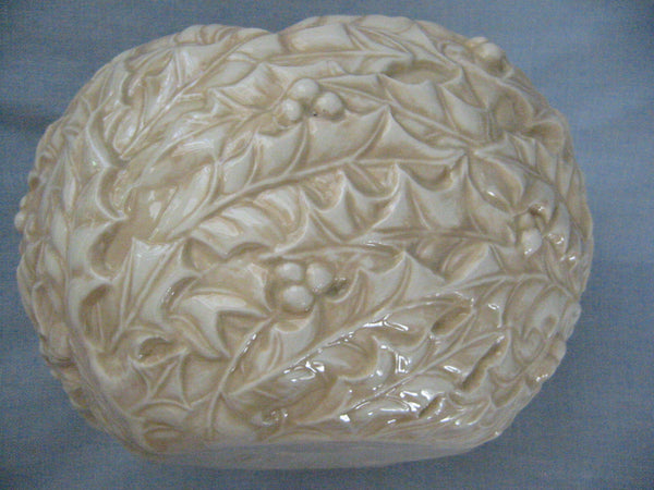 Majolica Berries White Ceramic Bowl Signed Mar 1997 - Designer Unique Finds 