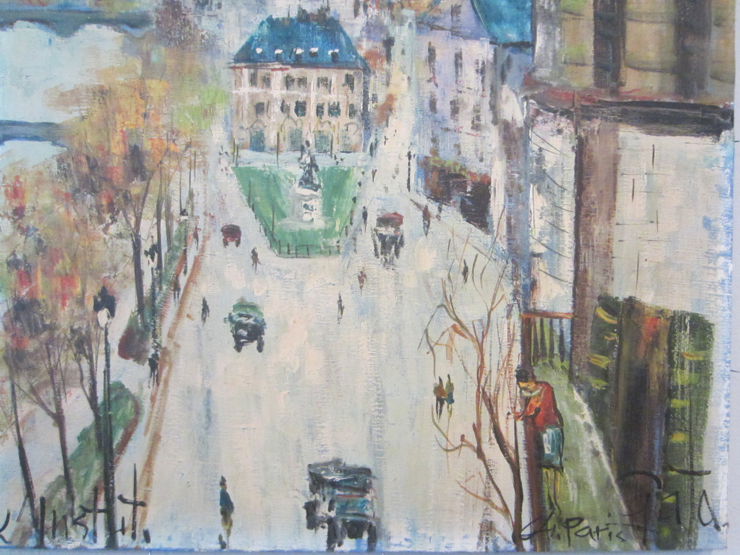 Paris 64 Gata Impressionist Cityscape Oil On Canvas Painting