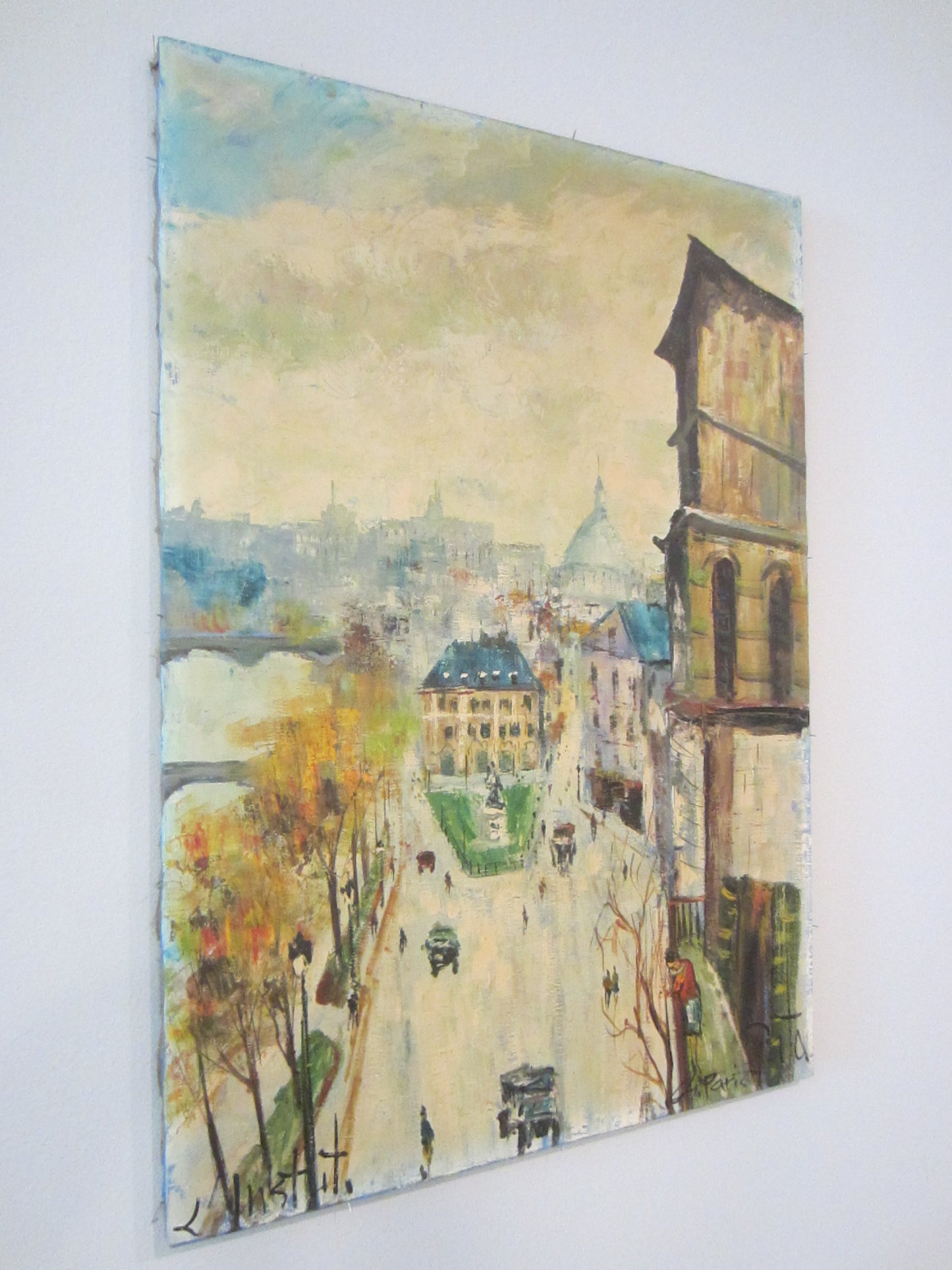 Paris 64 Gata Impressionist Cityscape Oil On Canvas Painting
