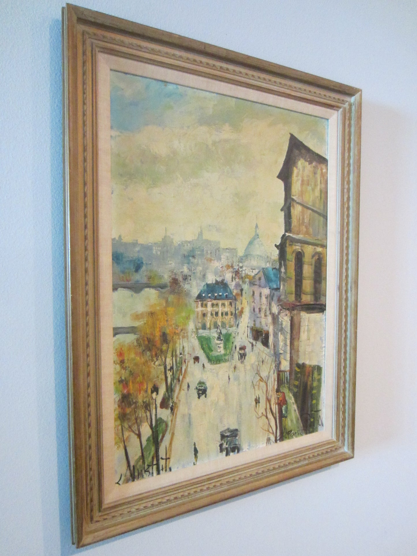 Paris 64 Gata Impressionist Cityscape Oil On Canvas Painting