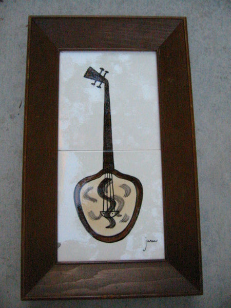 California Decorative Original By Jaru Hand Works Guitar Banjo Tile Arts - Designer Unique Finds 