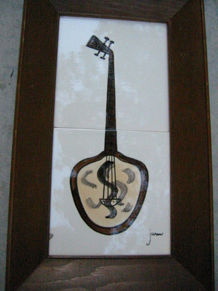 Jaru California Decorative Hand Works Guitar Banjo Framed Tiles